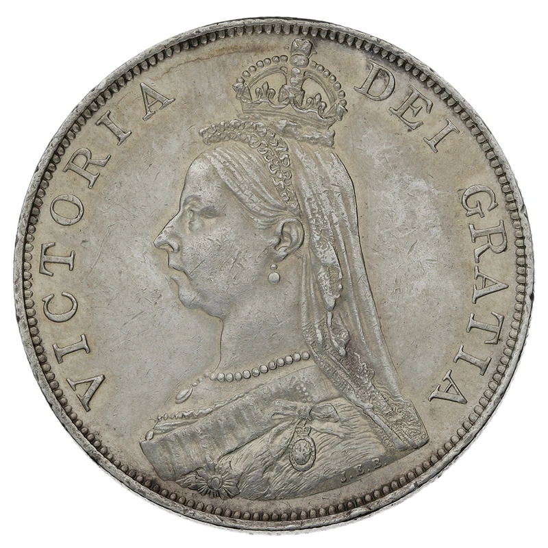 1889 Double Florin Silver Coin Queen Victoria GEF