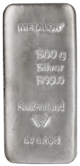 500g Silver Bar Metalor