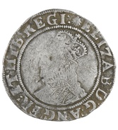 Silver Shilling Coin Queen Elizabeth I Near Fine