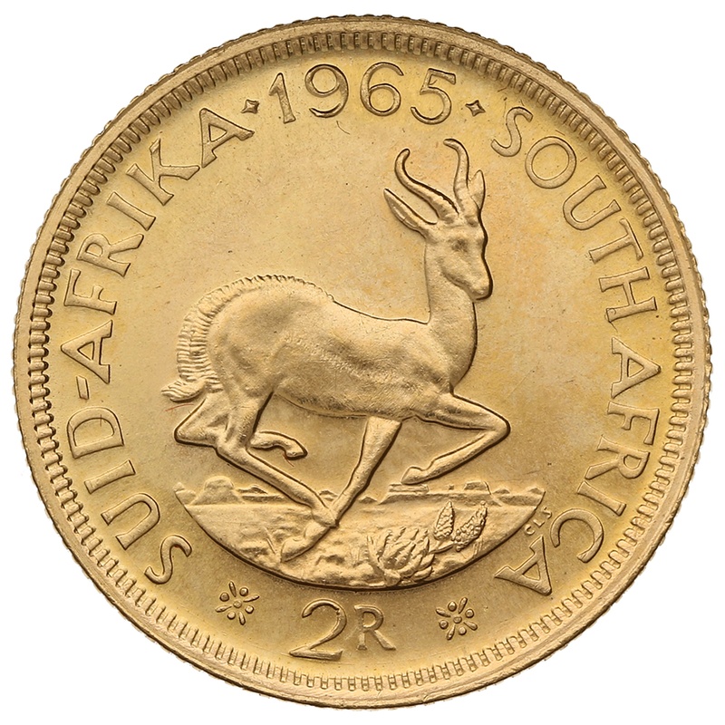 1965 R2 Gold Coin 2 Rand South Africa