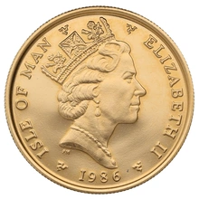 1986 Isle of Man Angel Gold Coin 1/4oz