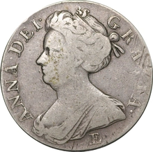 1708 Silver Crown Coin Queen Anne Fine