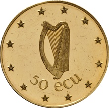 Ireland 1990 50 ECU coin Gold Coin