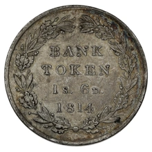 1814 George III Silver Eighteenpence Shilling Bank Token