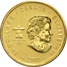 2010 Canadian Maple Leaf Gold Coin 1oz Vancouver Whistler