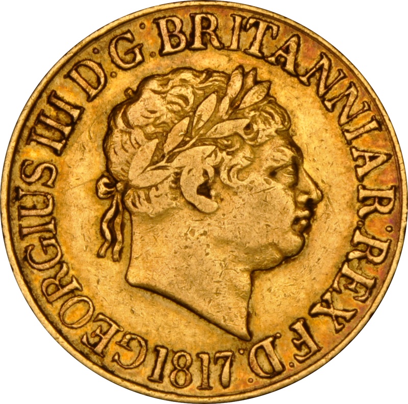 1817 Gold Sovereign Coin George III NGC XF