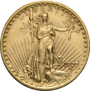 1923 $20 Double Eagle St Gaudens Head Gold Coin Philadelphia