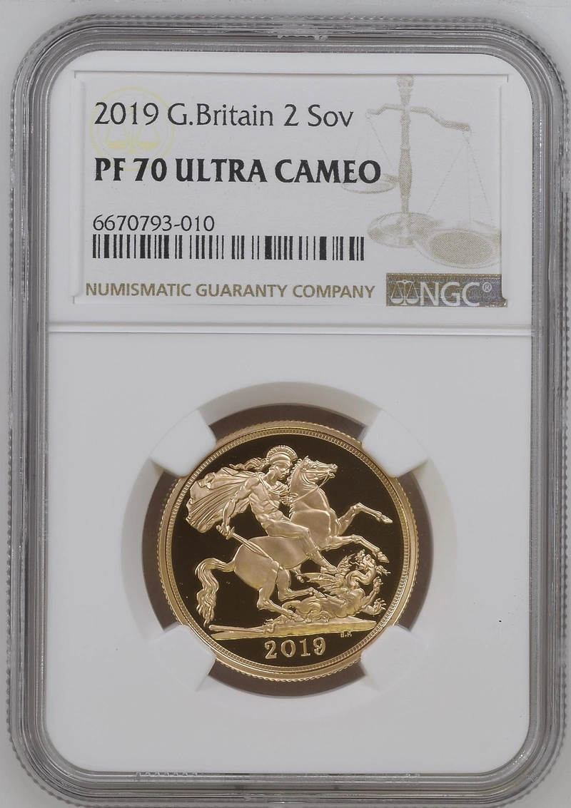 2019 Proof £2 Coin Gold Double Sovereign NGC PF70