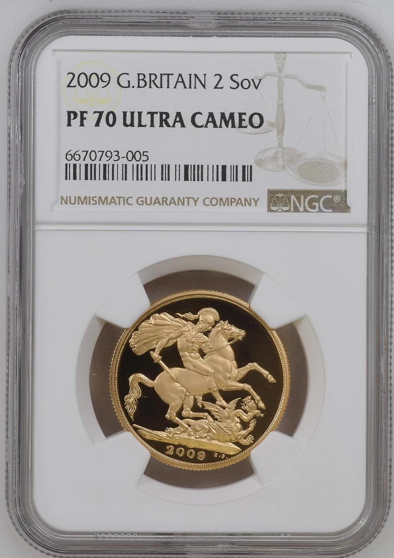2009 Proof £2 Coin Gold Double Sovereign NGC PF70