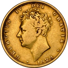 1829 Gold Sovereign - George IV Bare Head NGC VF25