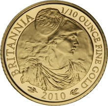2010 Proof 1/10oz Boxed Gold Britannia Coin