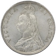 1887 Double Florin Silver Coin Queen Victoria Uncirculated