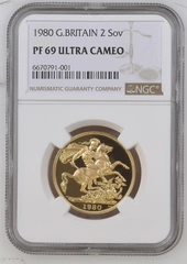 1980 Proof £2 Coin Gold Double Sovereign NGC PF69