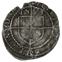 1573 Elizabeth I Silver Three Farthings - mm Acorn
