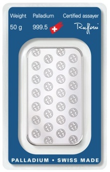 50g Palladium Bar Argor-Heraeus