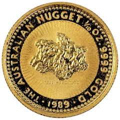 1989 1/10oz Australian Kangaroo Gold Nugget Coin