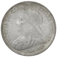 1901 Silver Shilling Coin Queen Victoria