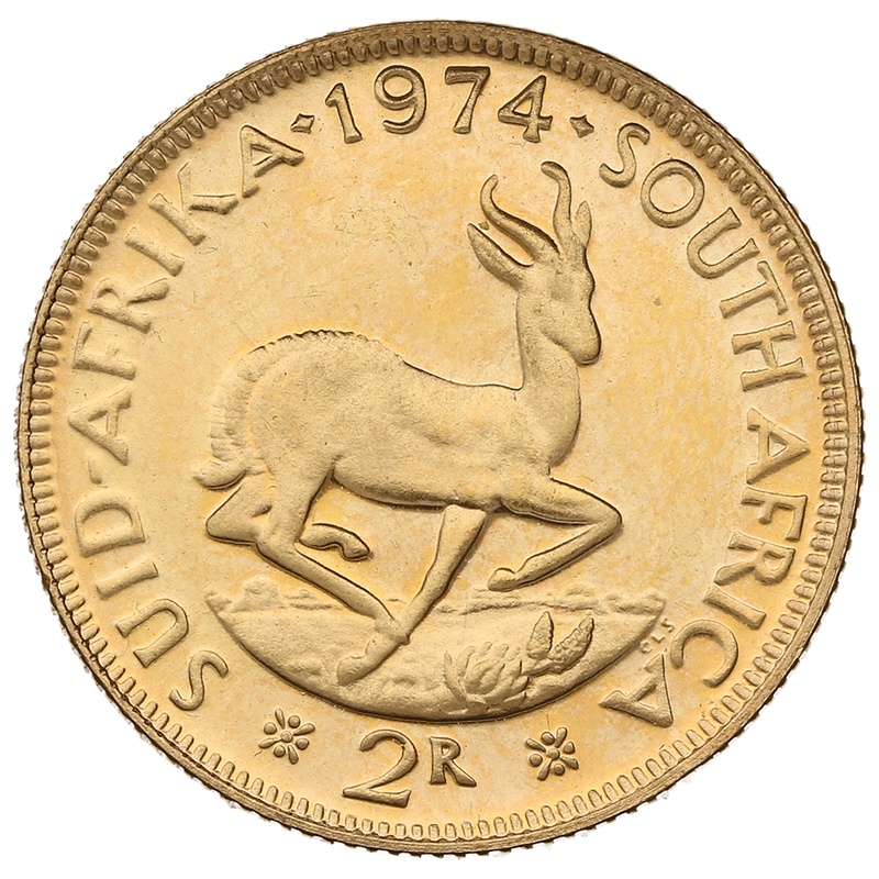 1974 R2 Gold Coin 2 Rand South Africa