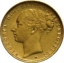 1886 Gold Sovereign Coin Queen Victoria Young Head George Dragon Melbourne PCGS AU58