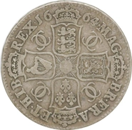 1664 Silver Half Crown Coin Charles II Good Fine
