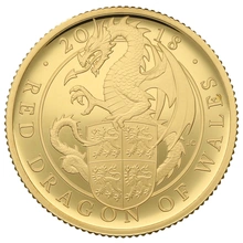 2018 Proof 1/4oz Red Dragon of Wales Gold Coin Queen's Beasts