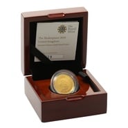 2016 1/4oz William Shakespeare Proof Gold Coin Boxed