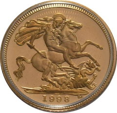1998 Proof Gold Half Sovereign Elizabeth II Fourth Head