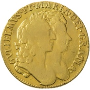 1690 Gold Guinea Coin William & Mary Fine