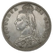 1887 Silver Half Crown Coin Queen Victoria