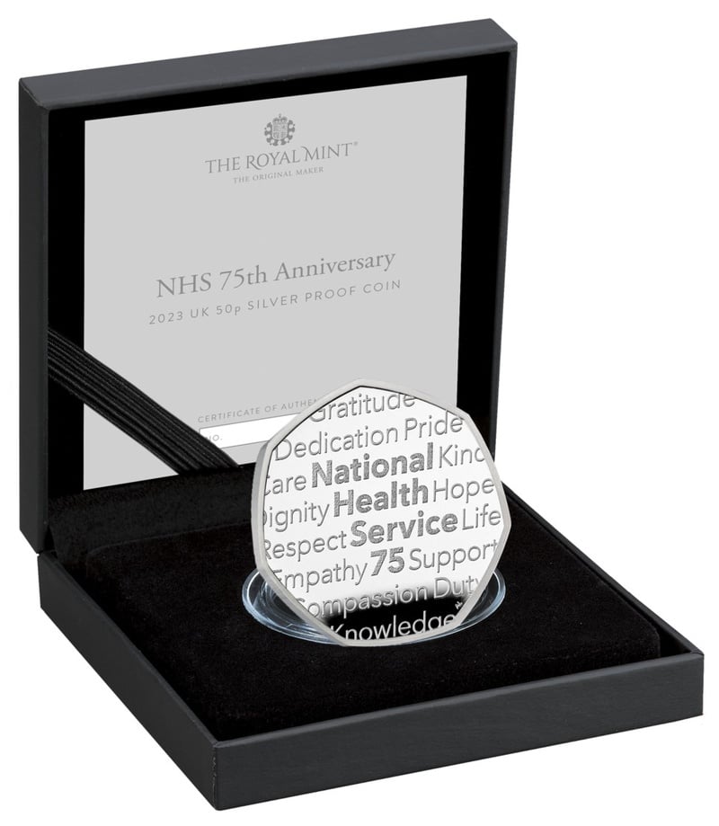 2023 Proof 50p Silver Coin 75 Years of the NHS Boxed
