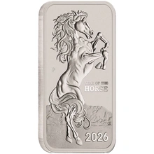 2026 Year of the Horse Perth Mint 1oz Lunar Horse Silver Rectangular Coin