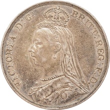 1891 Silver Crown Coin Queen Victoria Jubilee Head Good Fine