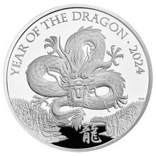 2024 Royal Mint 1oz Year of the Dragon Proof Silver Coin Boxed