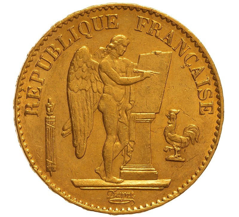 1878 French 20 Francs Gold Coin Guardian Angel A