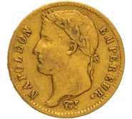 1812 French 20 Francs Gold Coin Napoleon I Laureate Head W