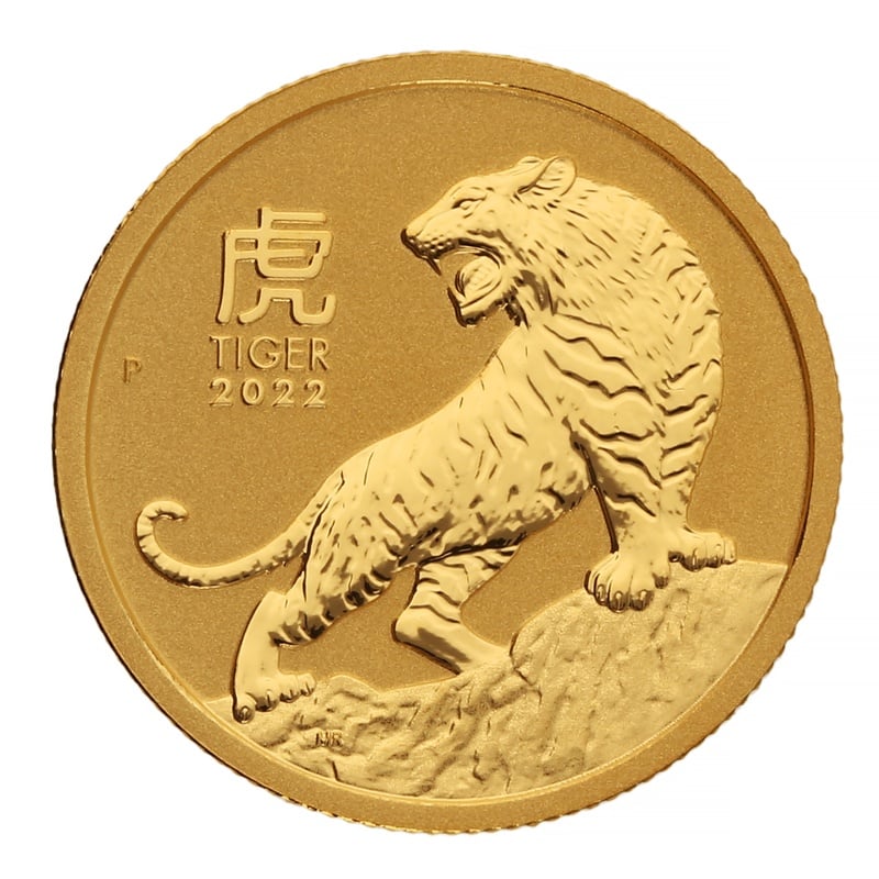 2022 Year of the Tiger Gold Coin 1/10oz Perth Mint Australian Lunar Series