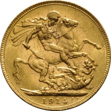 1914 Gold Sovereign Coin George V Perth