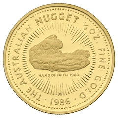 1986 Proof 1/2oz Australian Kangaroo Gold Nugget Coin