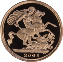 2001 Proof Gold Sovereign Boxed