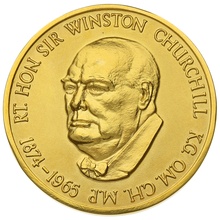 1874-1965 Sir Winston Churchill Gold Medal A.E. Jones 1.3" Boxed