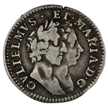 1689 Silver Groat Fourpence Coin William & Mary