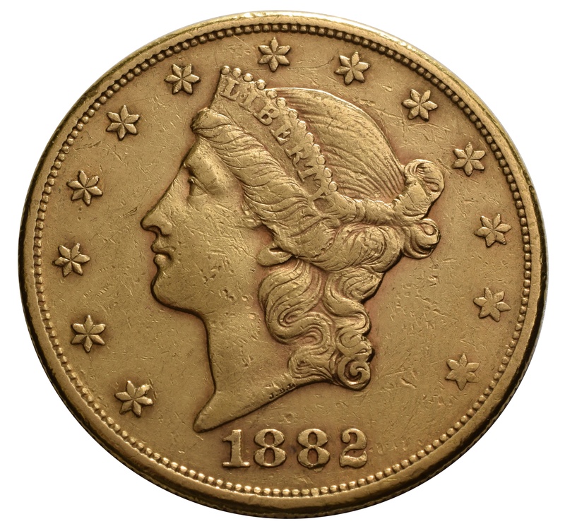 1882 $20 Gold Coin Double Eagle Liberty Head San Francisco