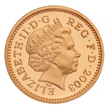 2003 Proof Gold £1 Pound Coin Menai Bridge Pattern