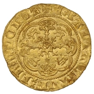 1361-1369 Quarter Noble Gold Coin Edward III Hammered mm Cross Potent