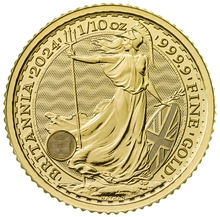Tube of 25 2024 1/10oz Britannia Gold Coins