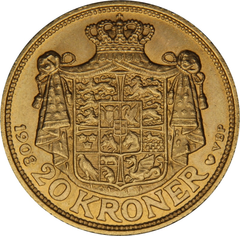 1908 20 Kroner Danish Frederik VIII
