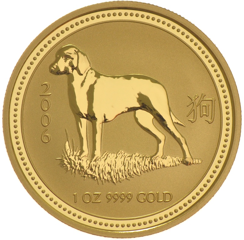 2006 Year of the Dog Gold Coin 1oz Perth Mint Australian Lunar Series