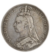 1888 Silver Crown Coin Queen Victoria Jubilee Head Fine