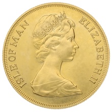 1977 Gold £5 Proof Coin Quintuple Sovereign Isle of Man