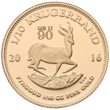 2016 Proof 1/10oz Krugerrand Gold Coin Boxed